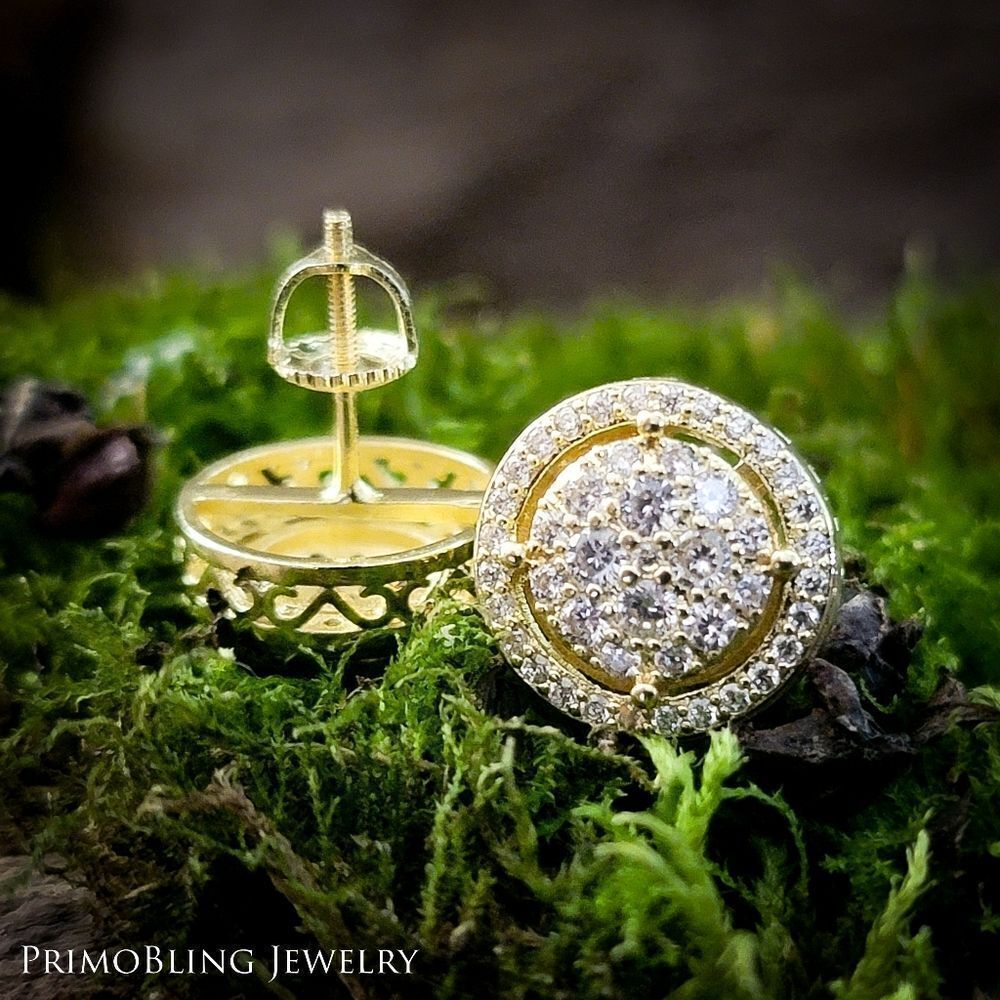 Gold Vermiel Cluster Stud Earrings